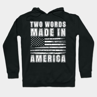 Two Words Made in America Political Hoodie